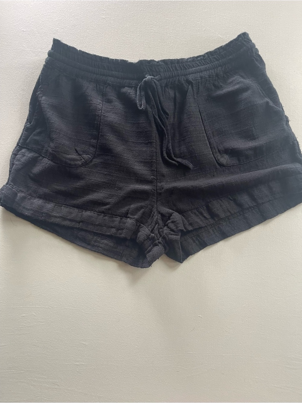 Urban Outfitters Black High-Waist Drawstring Pocket Shorts
